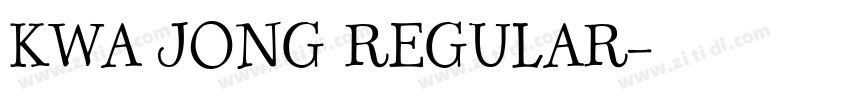 KWA JONG REGULAR字体转换